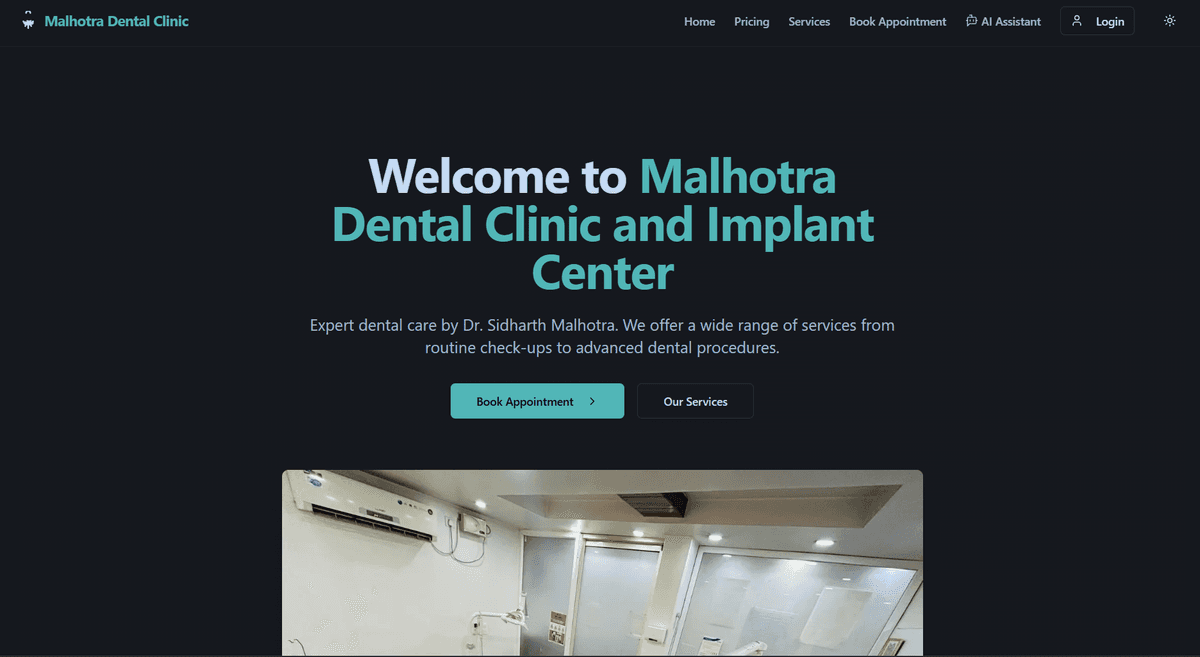 Malhotra Dental Clinic Website